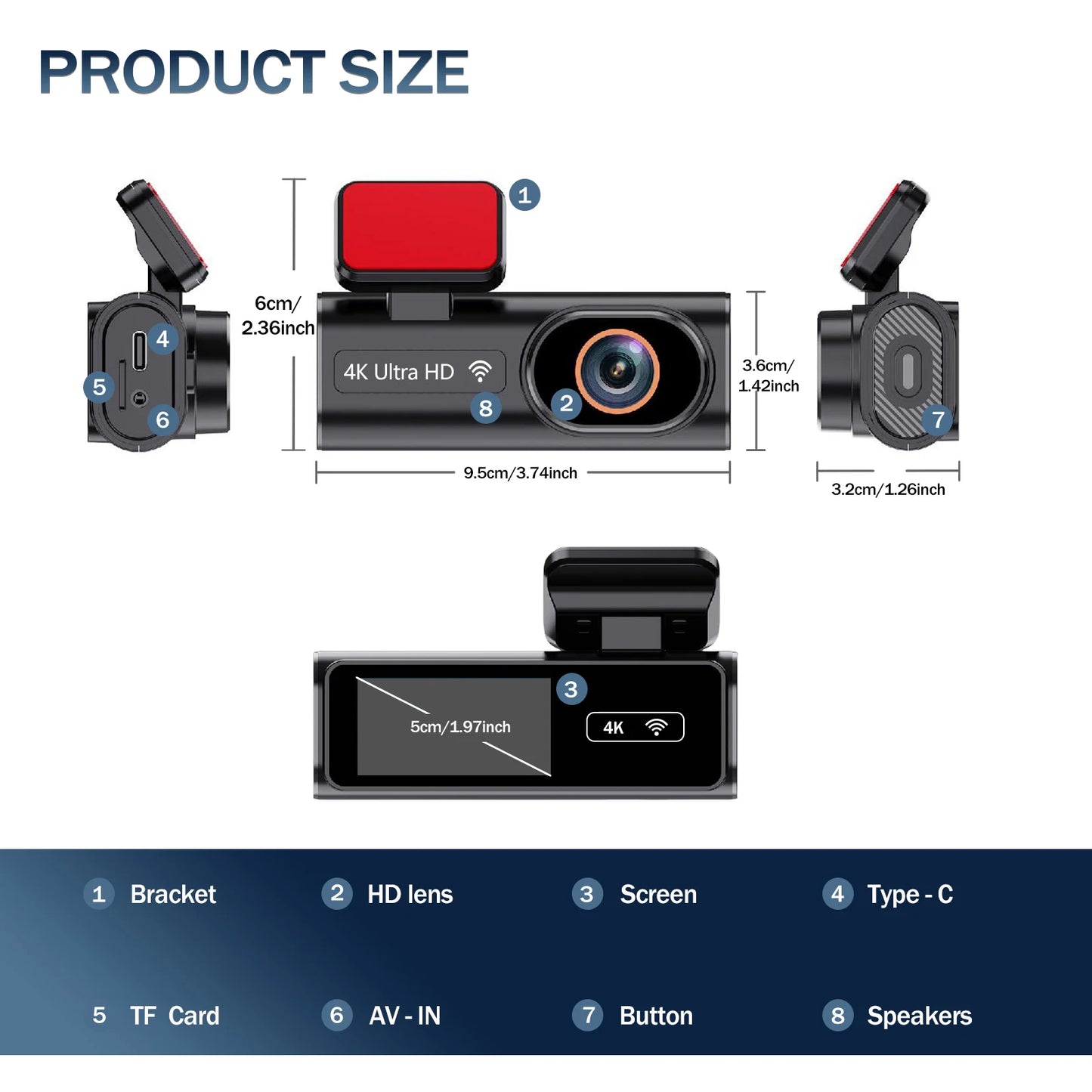 Ultra HD 4K Car Front Dash Cam Mini