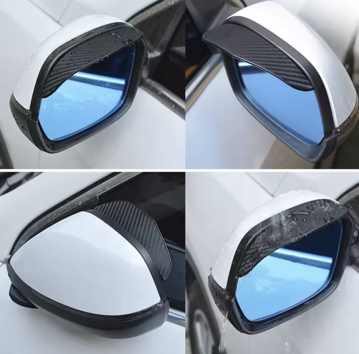 Car Rearview Mirror Rain Eyebrow Visor Carbon Fiber