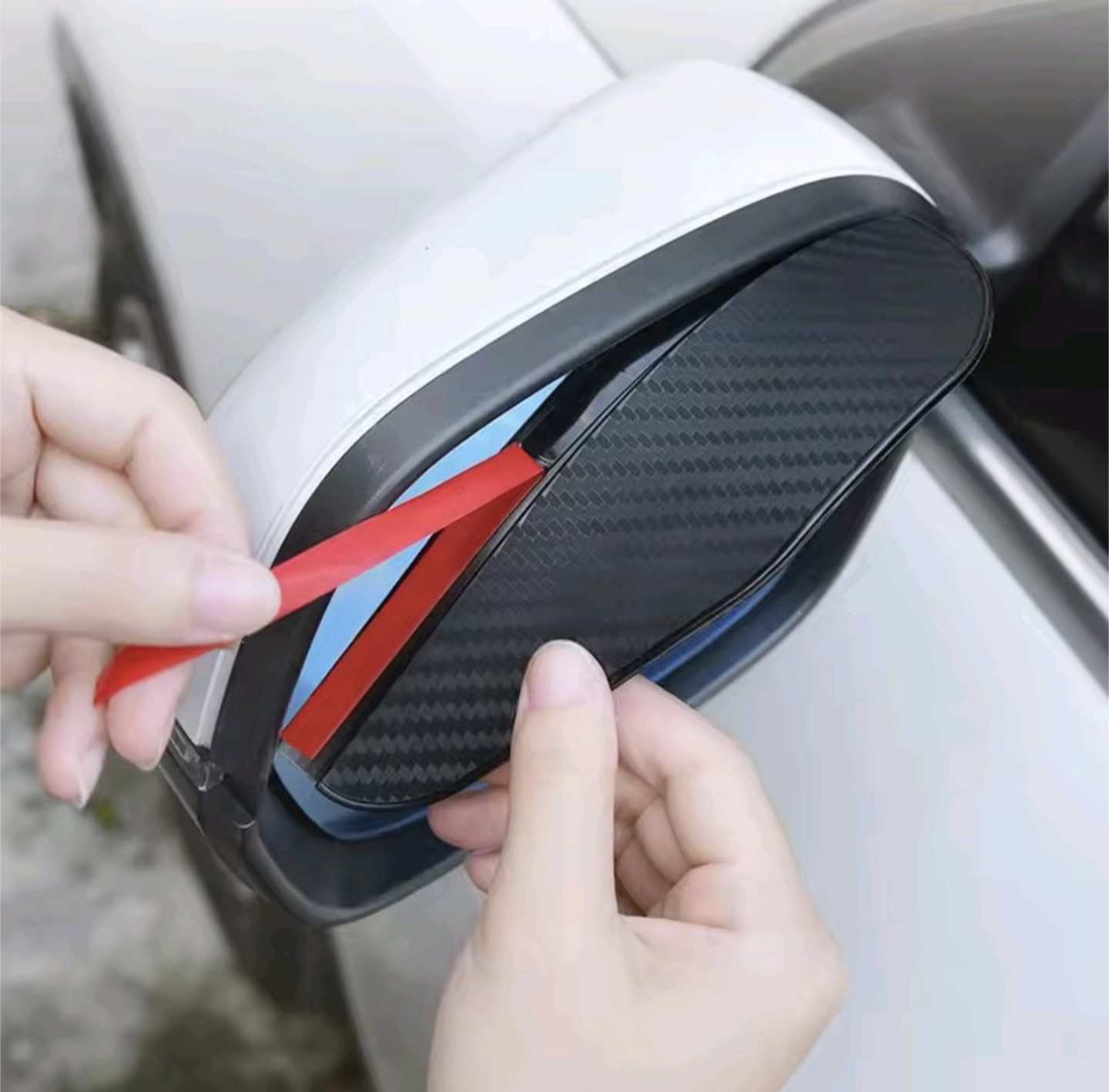 Car Rearview Mirror Rain Eyebrow Visor Carbon Fiber
