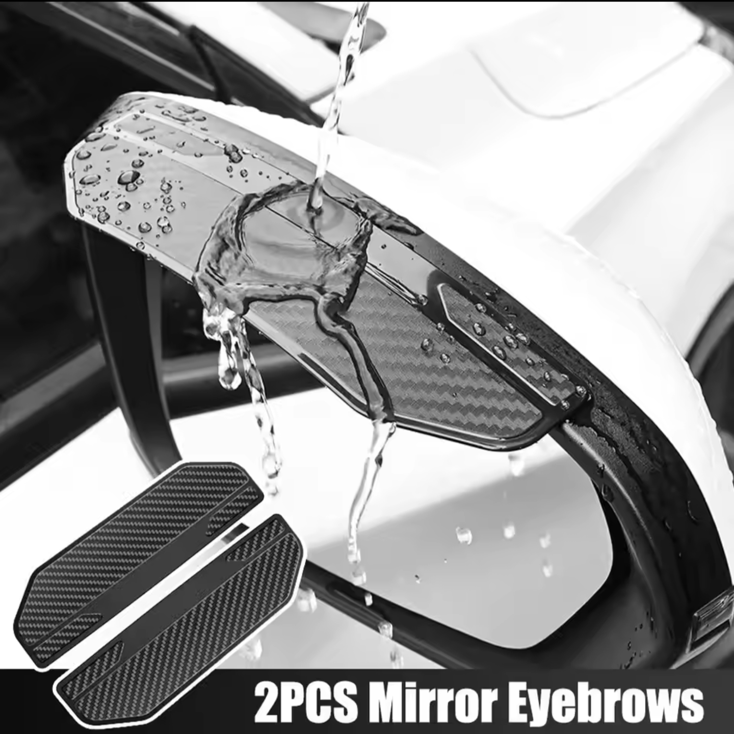 Carbon Fiber Car Rear View Mirror Rain Cover