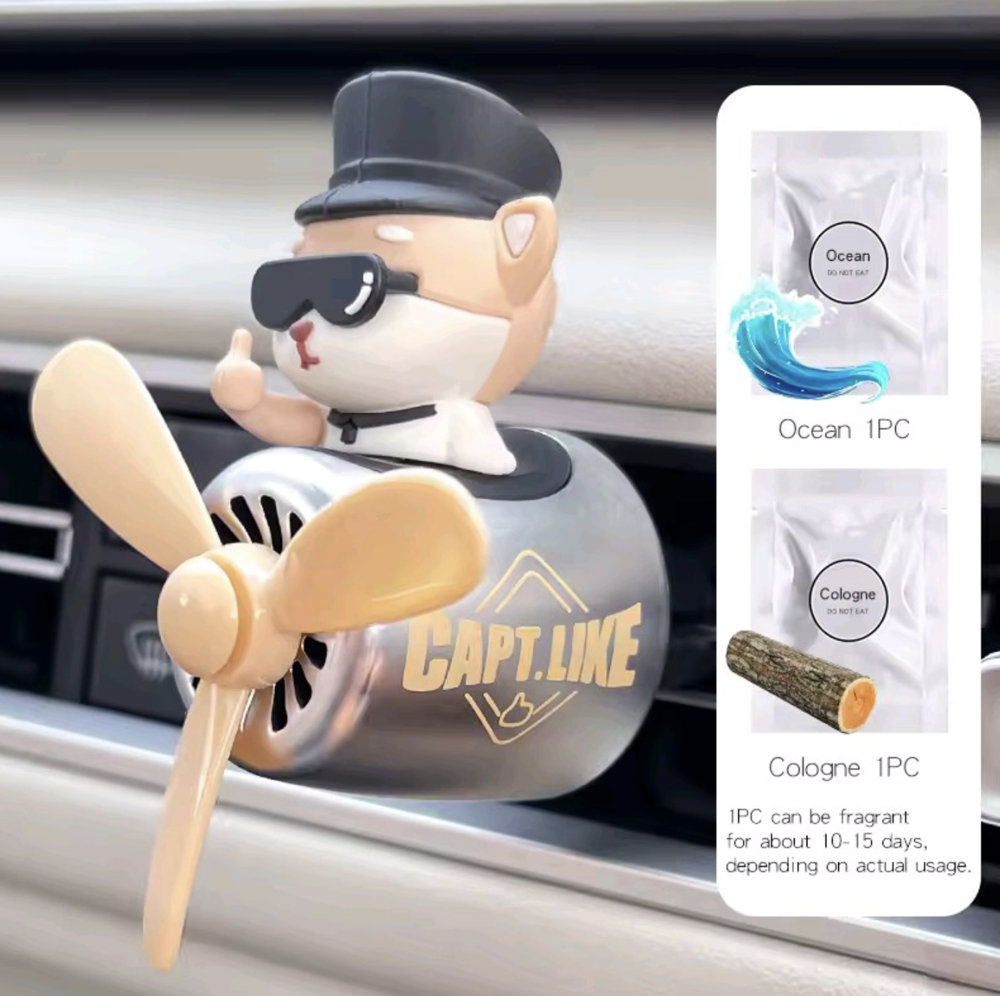 Rotating airplane pilot bear car air freshener accessories interior decoration