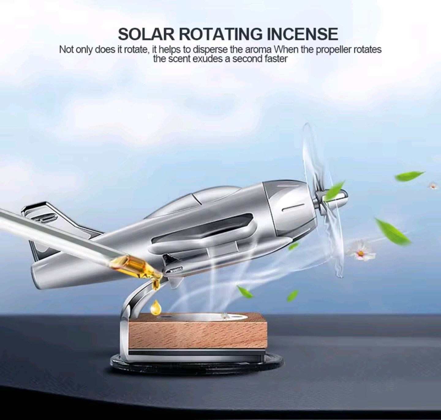 Car interior accessories solar airplane model center console decoration air freshener