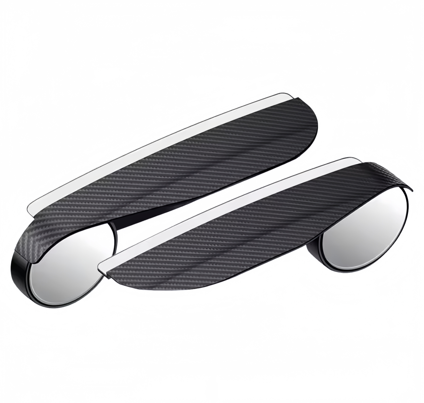 Carbon Fiber Textured Car Rearview Mirrors All-in-One Rain Eyebrow