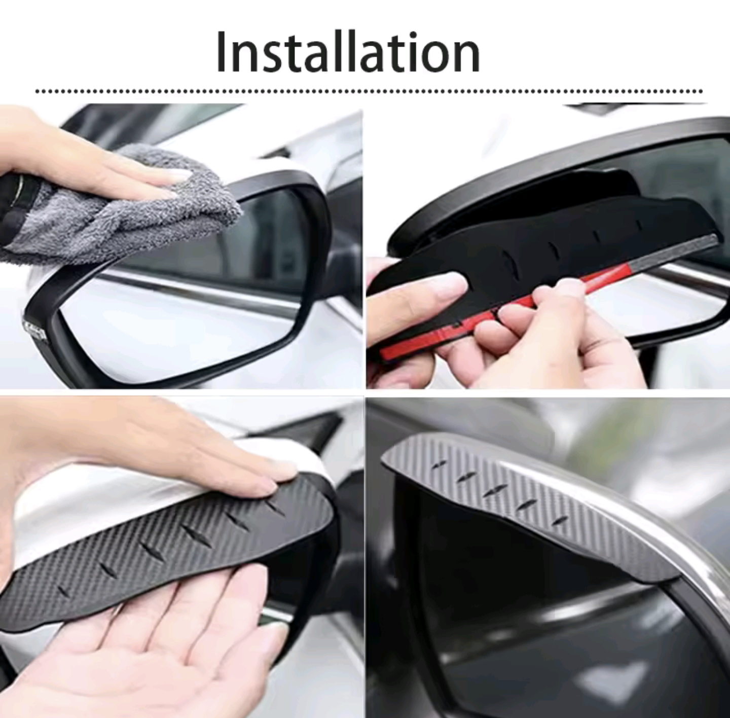 Car Rearview Mirror Rain Eyebrow Visor Spoiler Carbon Fiber