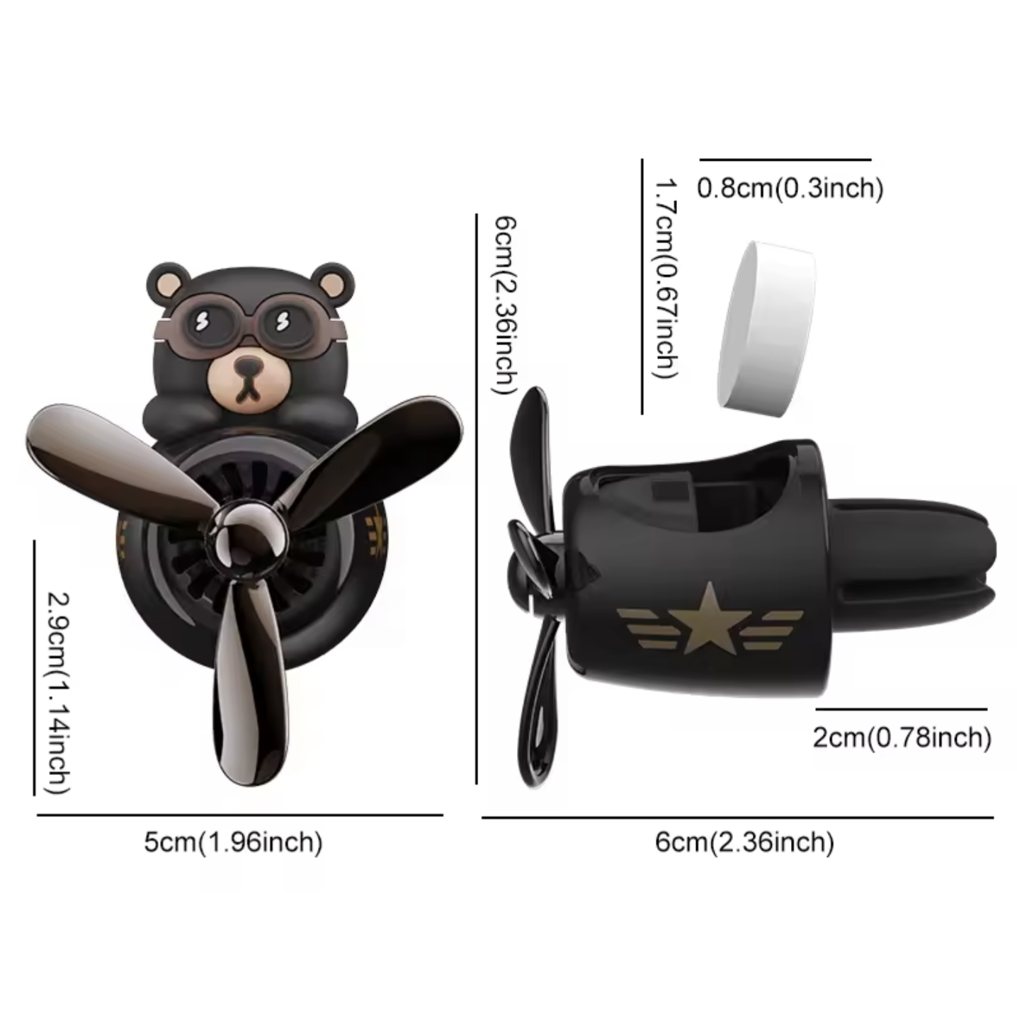 Rotating airplane pilot bear car air freshener accessories interior decoration