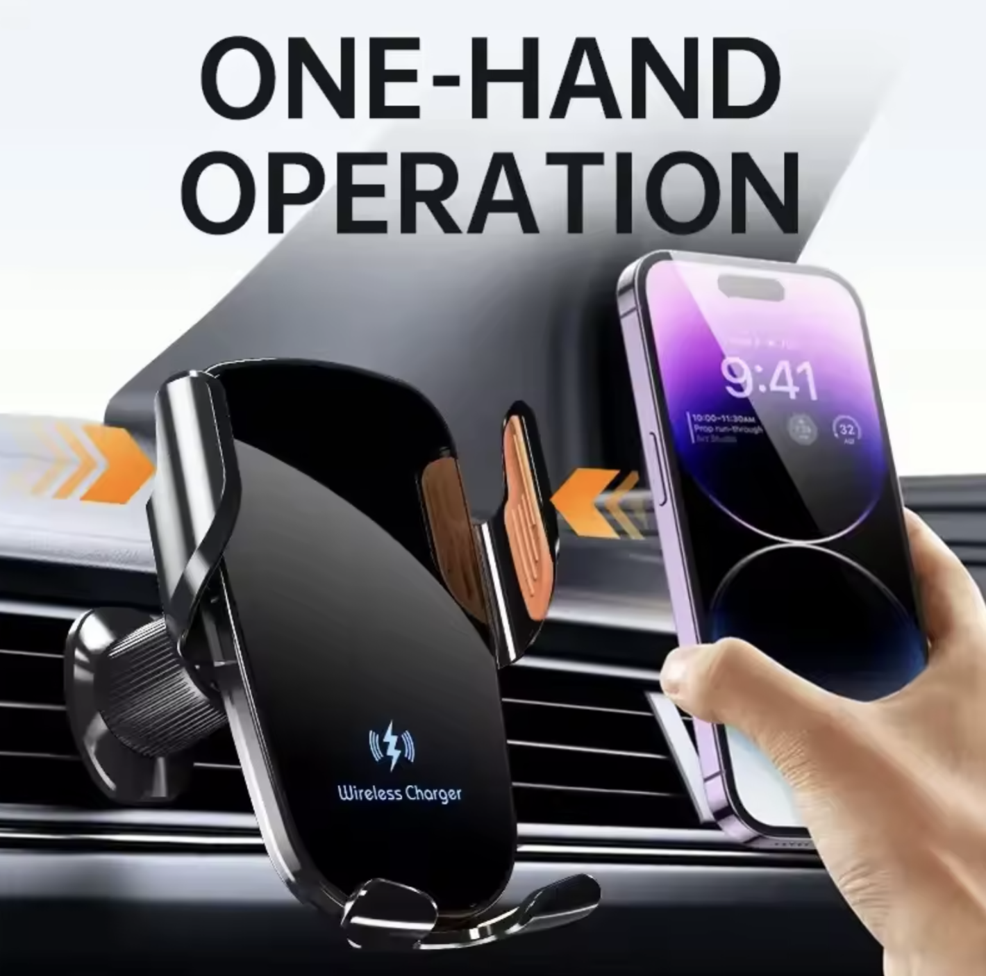 Wireless Car Charger Air Vent Fast Charging Phone Holder