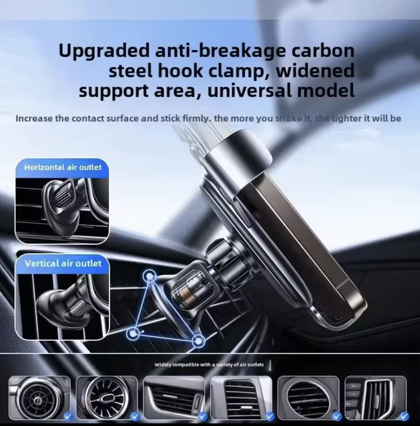 Wireless Car Charger Air Vent Fast Charging Phone Holder