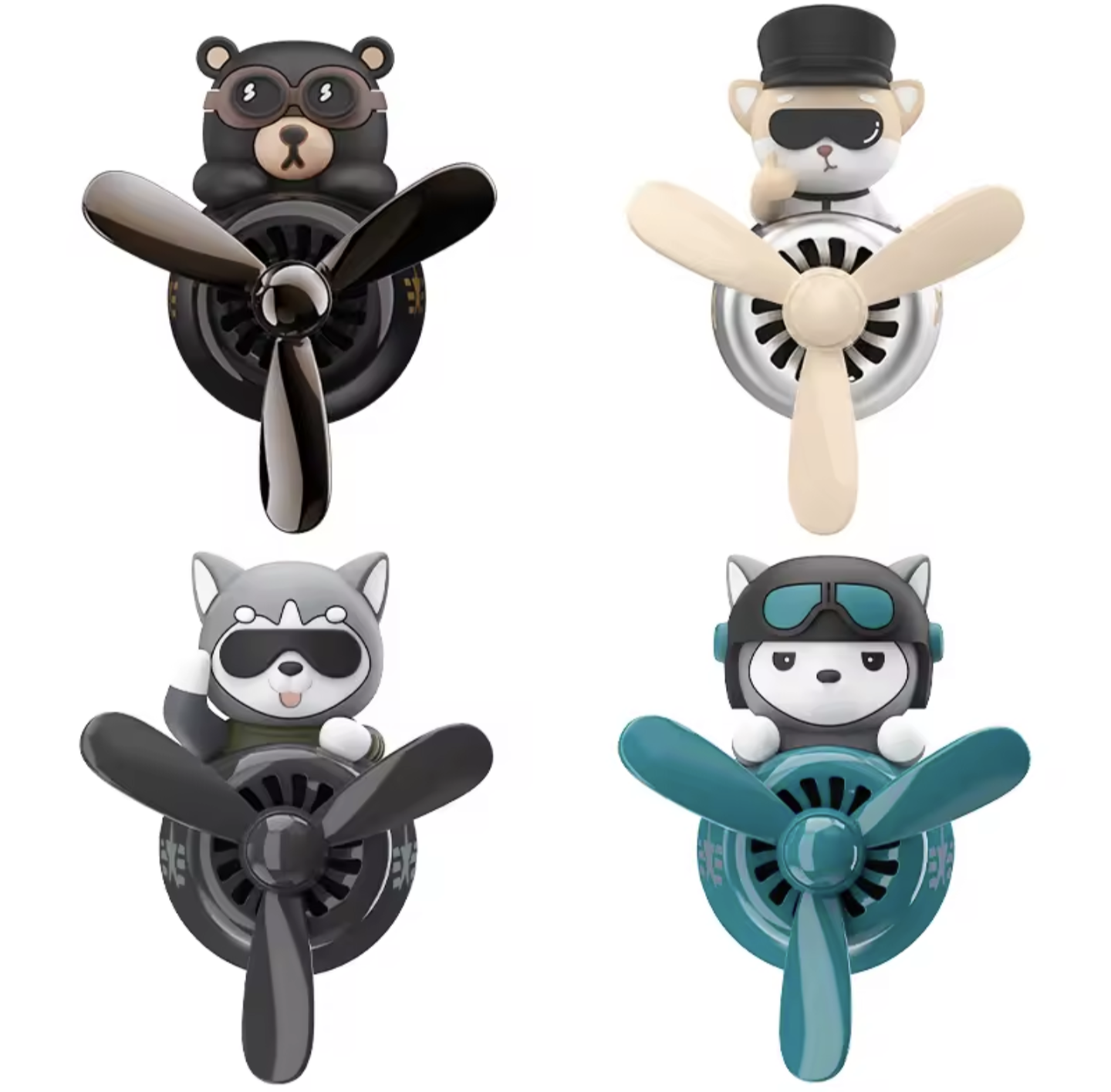 Rotating airplane pilot bear car air freshener accessories interior decoration