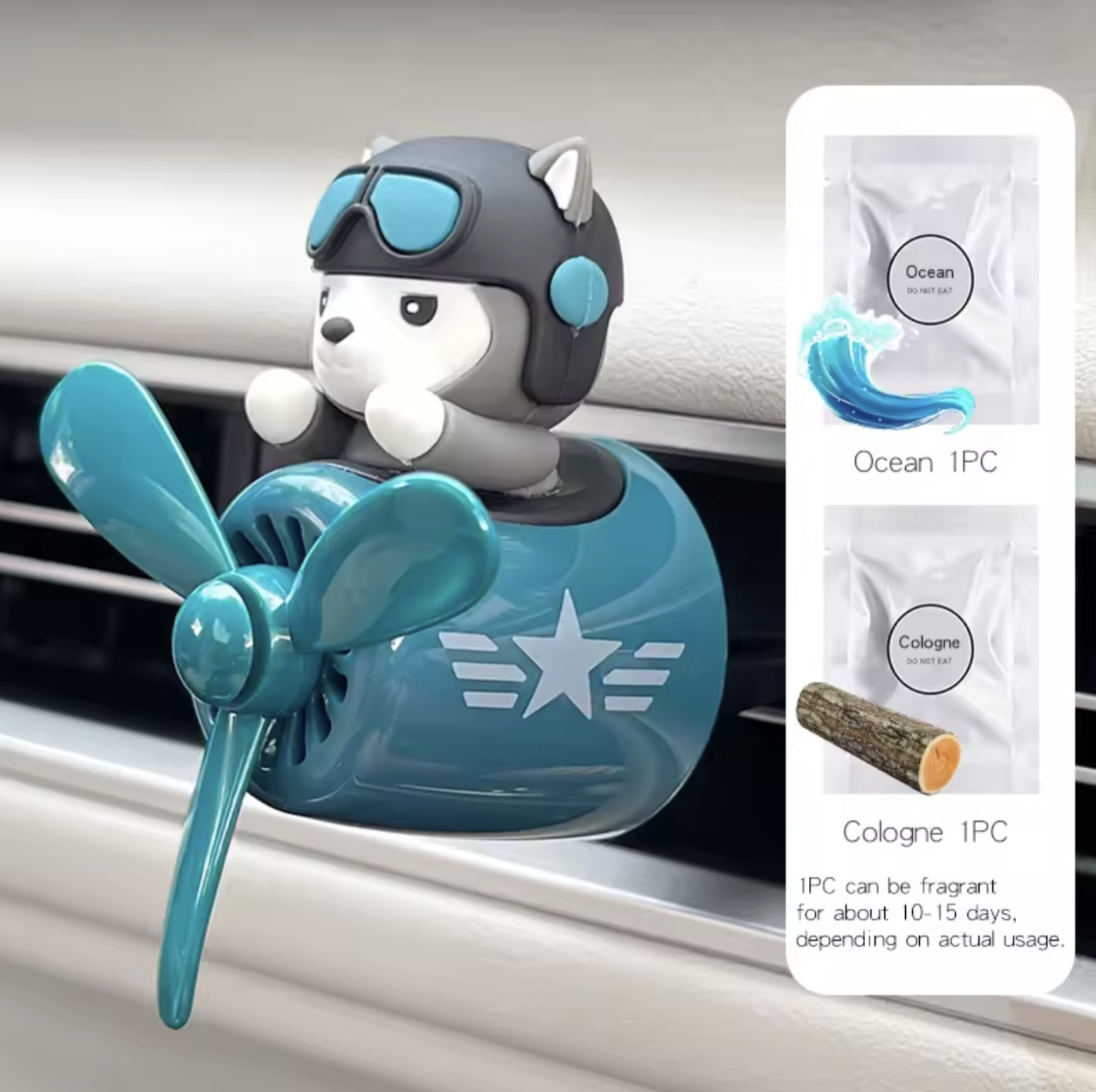 Rotating airplane pilot bear car air freshener accessories interior decoration