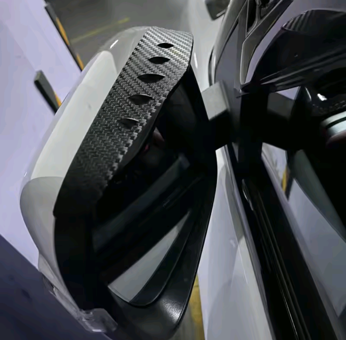 Car Rearview Mirror Rain Eyebrow Visor Spoiler Carbon Fiber