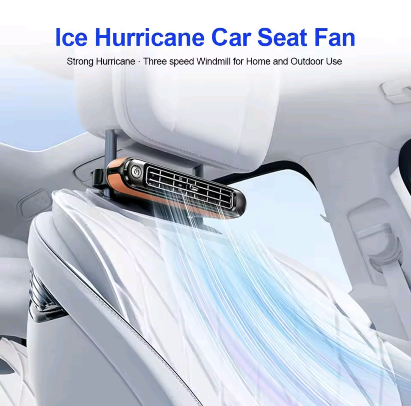 Car Seat Fan Front Rear Seat Headrest Cooling Air Fan