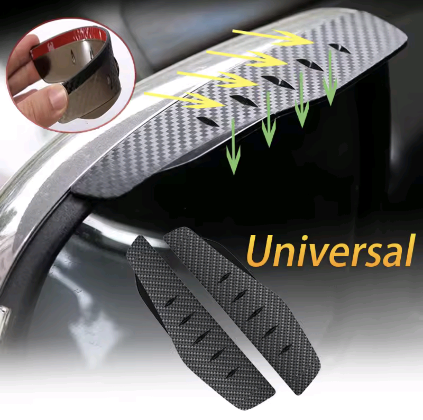 Car Rearview Mirror Rain Eyebrow Visor Spoiler Carbon Fiber