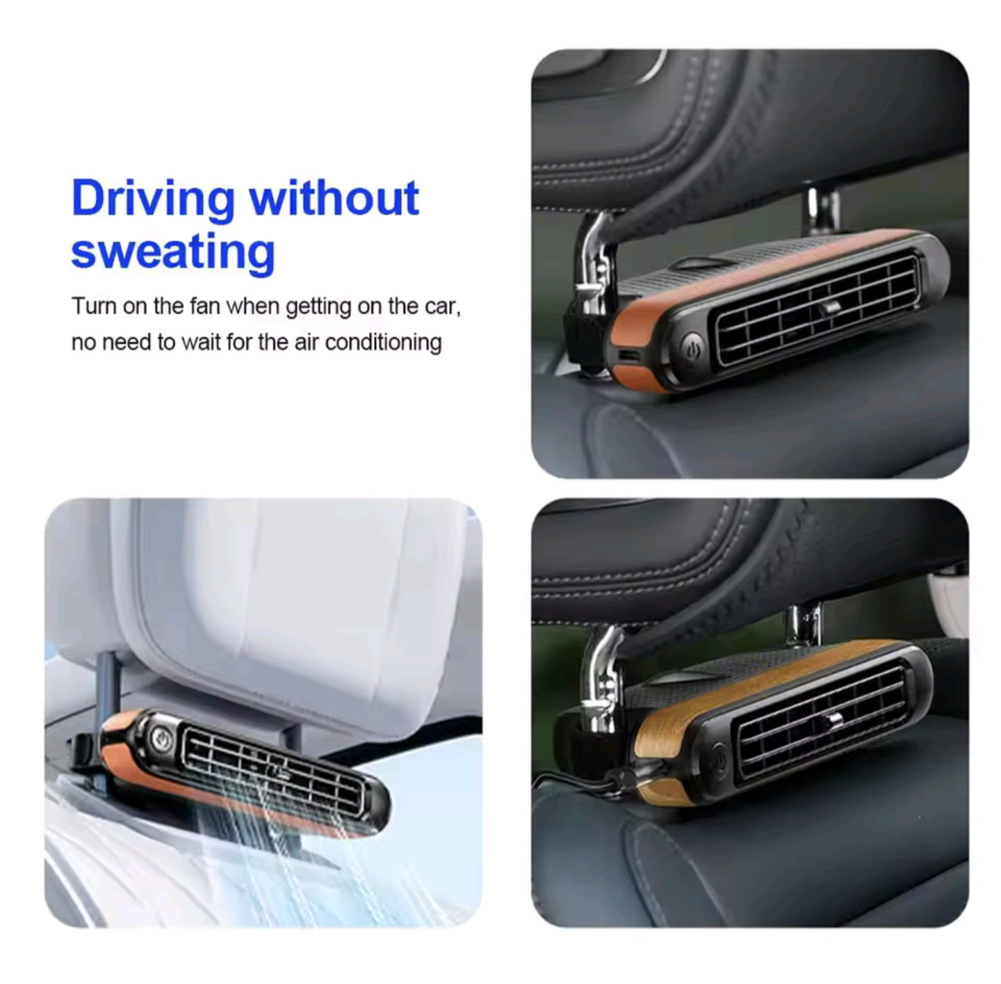 Car Seat Fan Front Rear Seat Headrest Cooling Air Fan