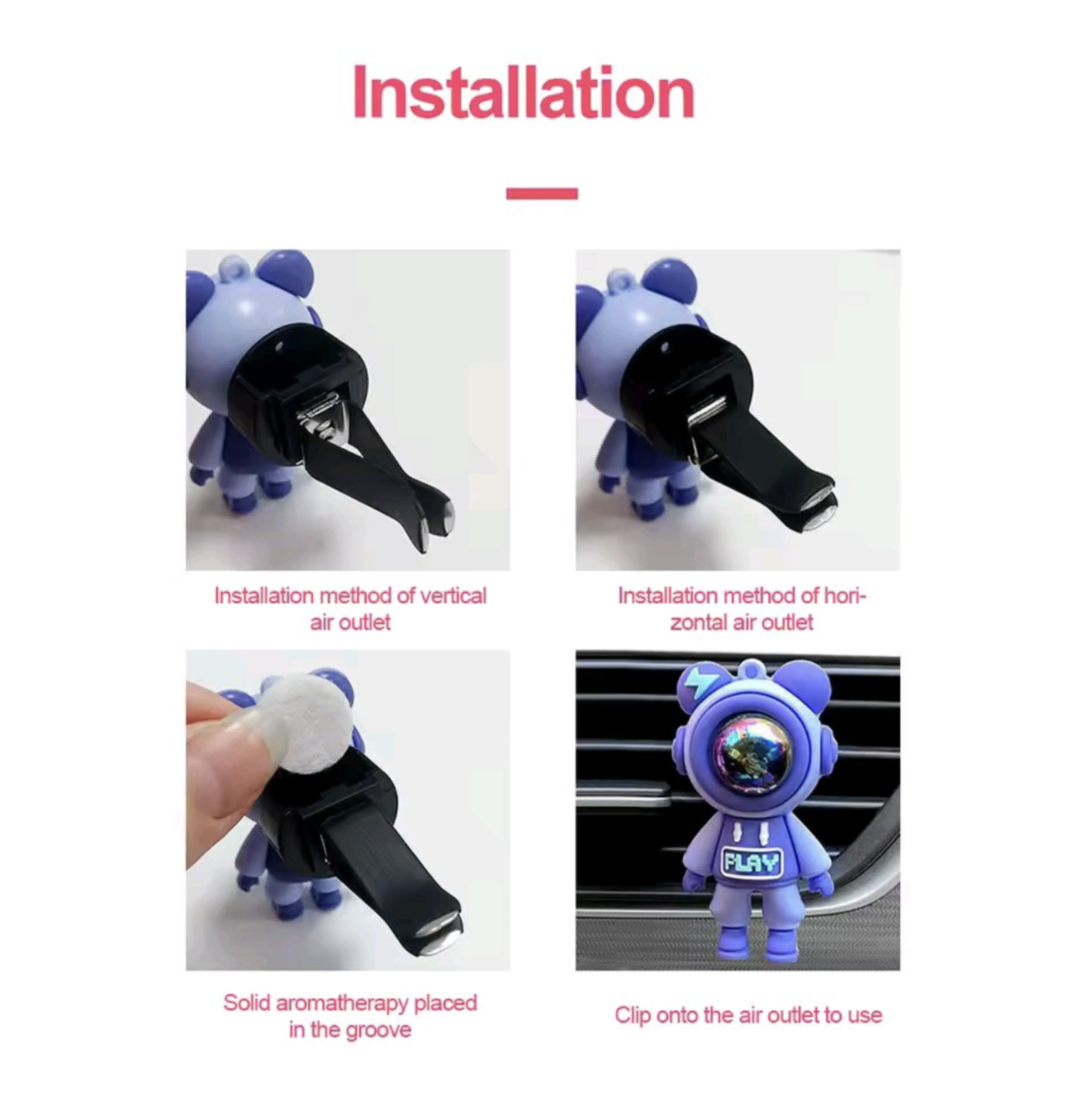 Car Air Outlet Perfume Clip Cartoon Astronaut Air Freshener