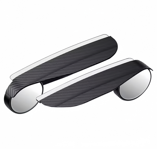 Carbon Fiber Textured Car Rearview Mirrors All-in-One Rain Eyebrow