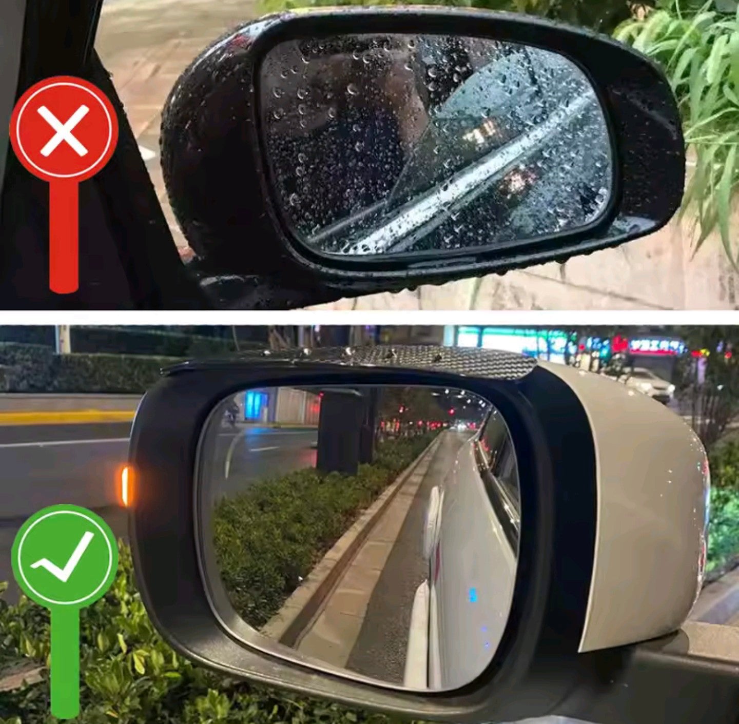 Car Rearview Mirror Rain Eyebrow Visor Spoiler Carbon Fiber