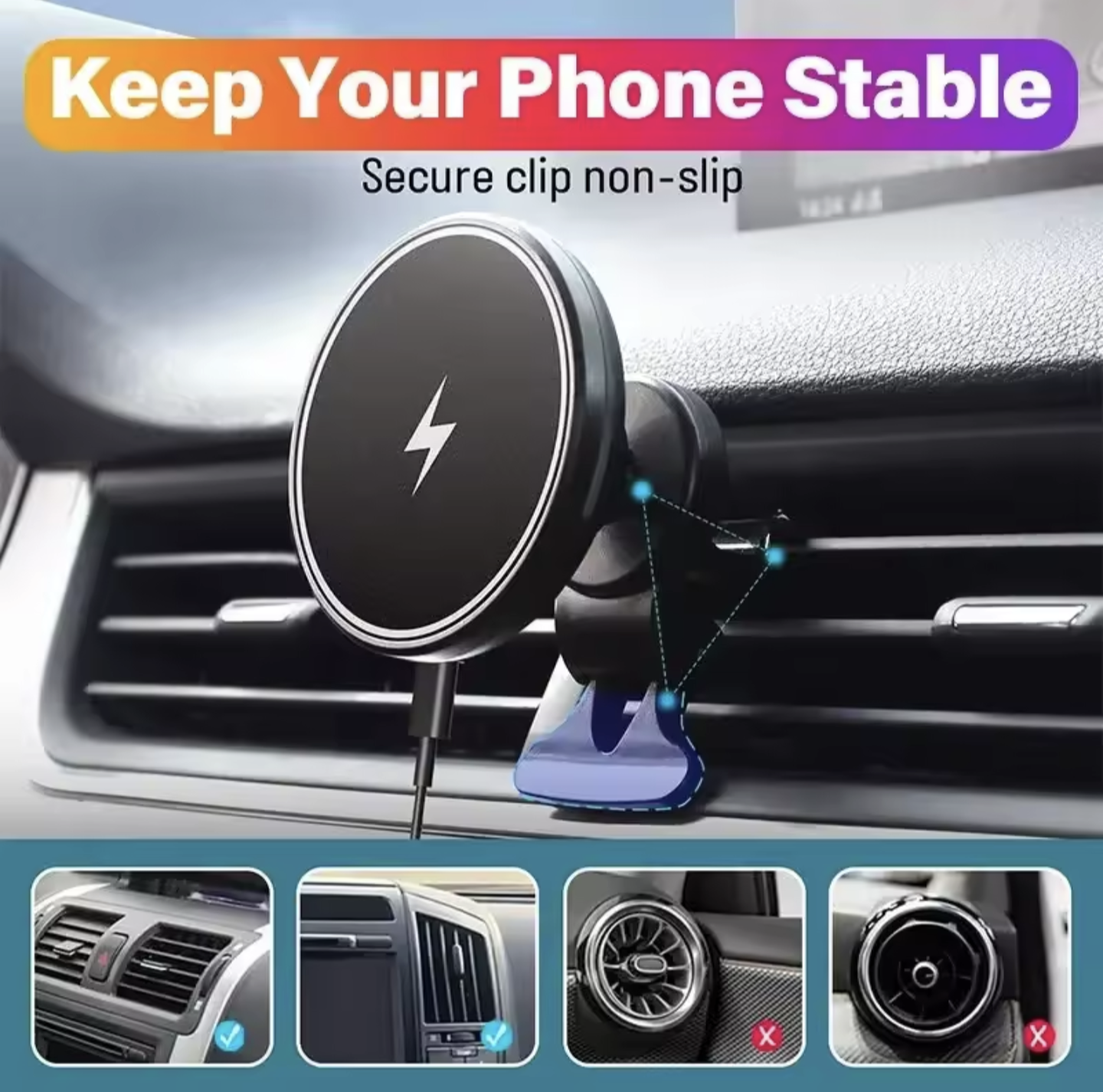 Magnetic Car Wireless Charger  Stand Fast Charging Station